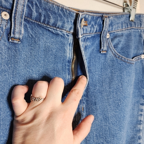 Madewell Denim A-Line Mini Skirt: Pieced Edition Women's Size 32 Size 14 - Picture 5 of 15